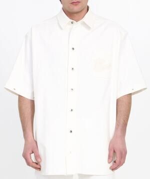 OFF-White | NWT 90s Logo Denim Button Overshirt in Raw White L